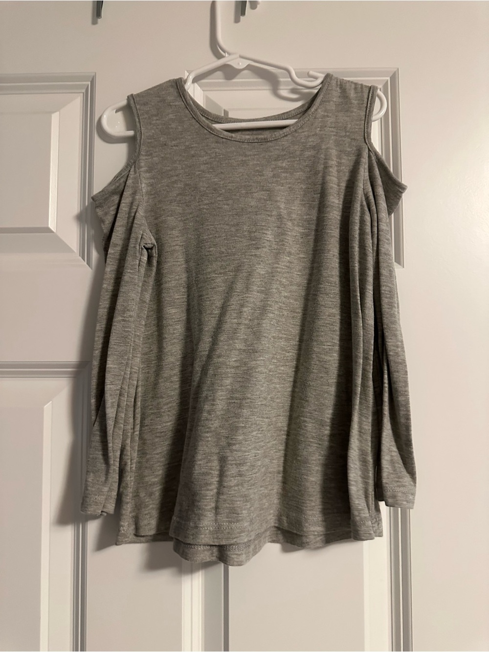 Cold-Shoulder Long-Sleeve Top - Gray